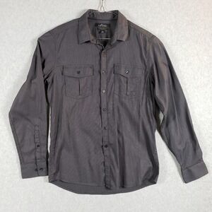 Marc Anthony Mens M Wrinkle Resistant Stretch Button Up Shirt Long Sleeve Gray